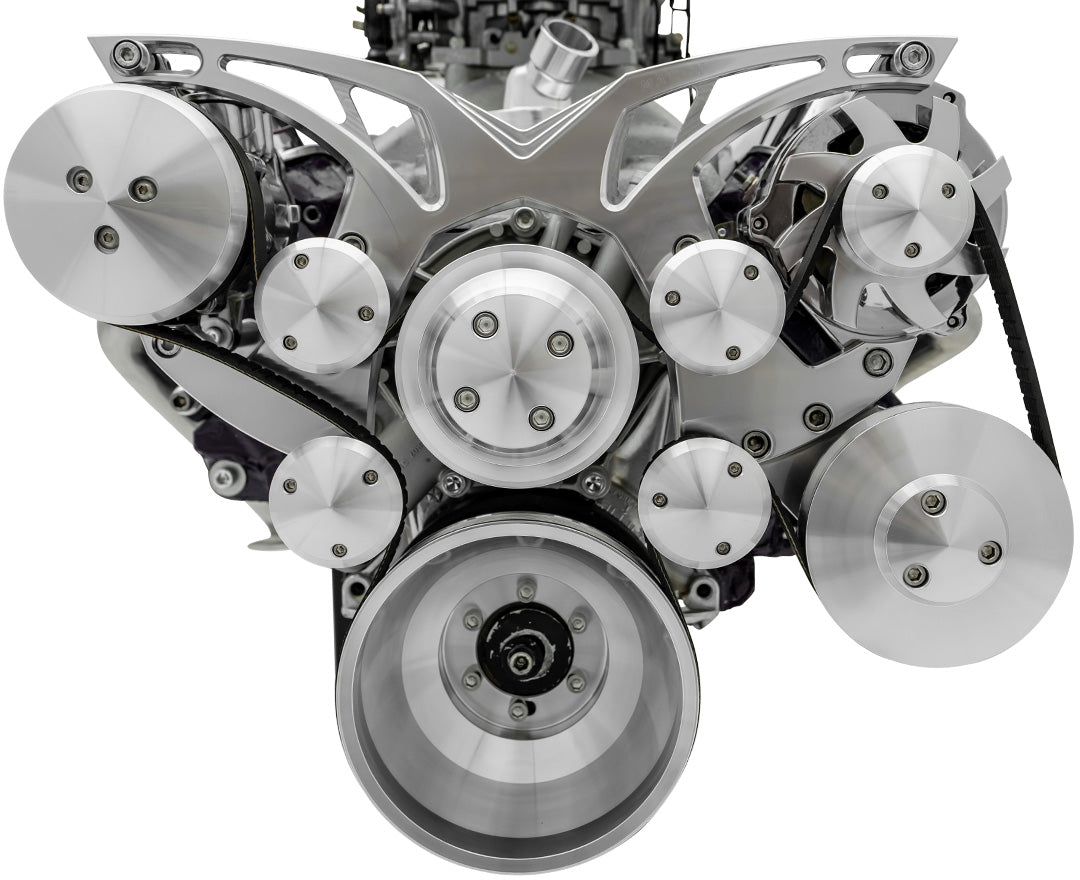 Small Block Chevy Style Track Serpentine System - AC & PS