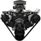 Small Block Chevy Style Track Serpentine System - PS & ALT - Billet ACC - Black