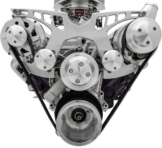 Small Block Chevy Style Track Serpentine System - PS & ALT - Billet Accessories