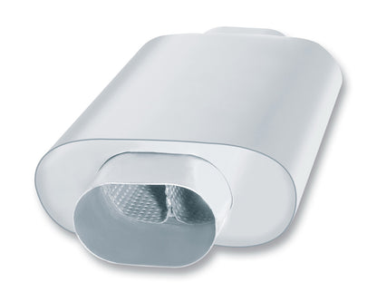 XR-1 Multi-Core Racing Muffler Slim Line 3.5in (4.13in X 2.61in Oval) Center Inlet/ 3.5in Center (4.13in X 2.61in Oval) Outlet 3in X 7.88in Oval X 12in Long Body