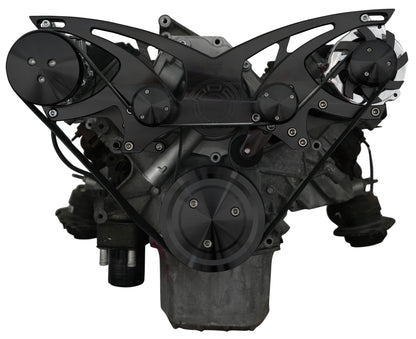Chrysler Gen III Hemi Style Track Serpentine System - AC & ALT - Black