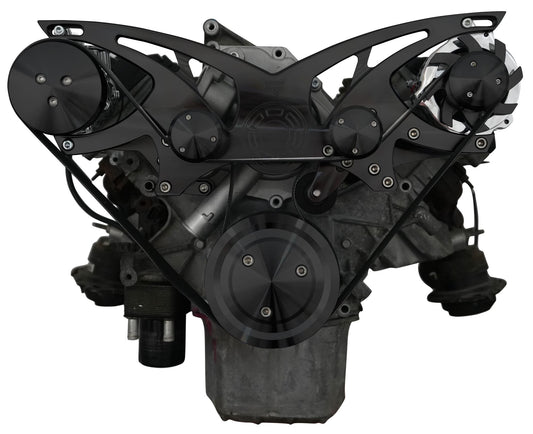 Chrysler Gen III Hemi Style Track Serpentine System - AC & ALT - Black