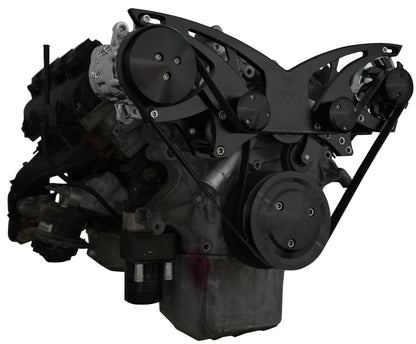 Chrysler Gen III Hemi Style Track Serpentine System - AC & ALT - Black