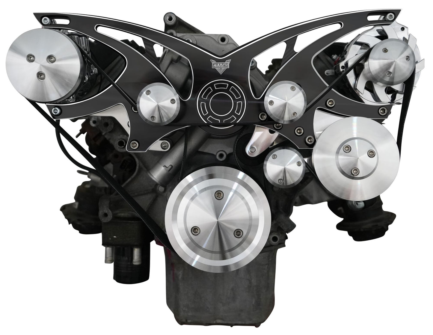 Chrysler Gen III Hemi Style Track Serpentine System - AC & PS - Black Onyx