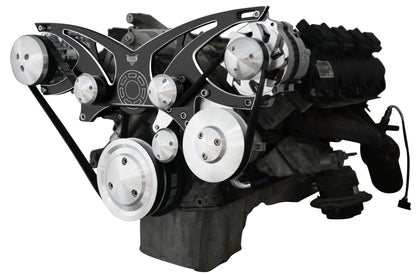 Chrysler Gen III Hemi Style Track Serpentine System - AC & PS - Black Onyx