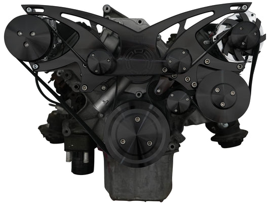 Chrysler Gen III Hemi Style Track Serpentine System - AC & PS - Black