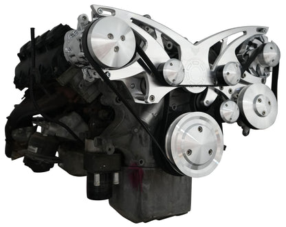 Chrysler Gen III Hemi Style Track Serpentine System - AC & PS - Chrome