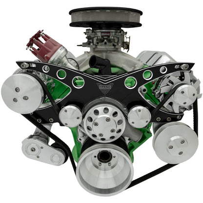 Big Block Chrysler Revolver Serpentine System - AC & PS - Black Onyx