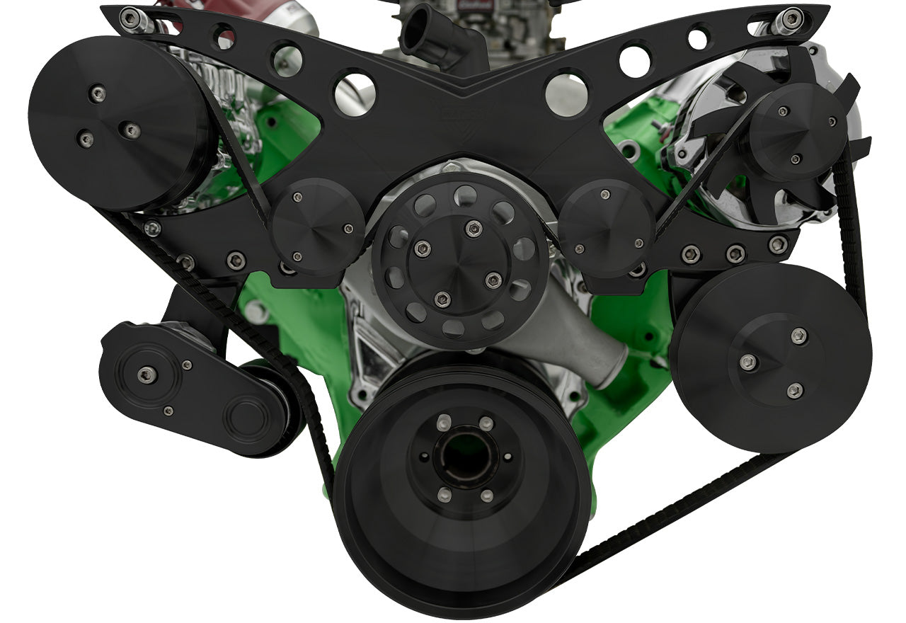 Big Block Chrysler Revolver Serpentine System - AC & PS - Black