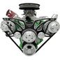 Big Block Chrysler Style Track Serpentine System; PS ALT; Billet ACC; Black Onyx