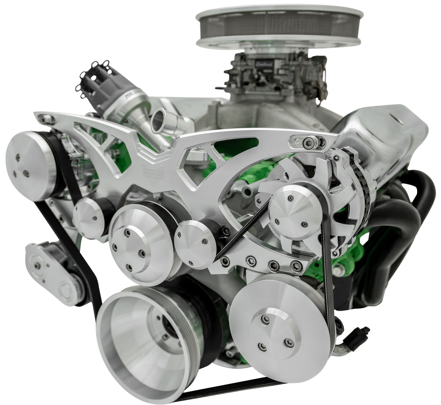 Big Block Chrysler Style Track Serpentine System - AC & PS - Chrome