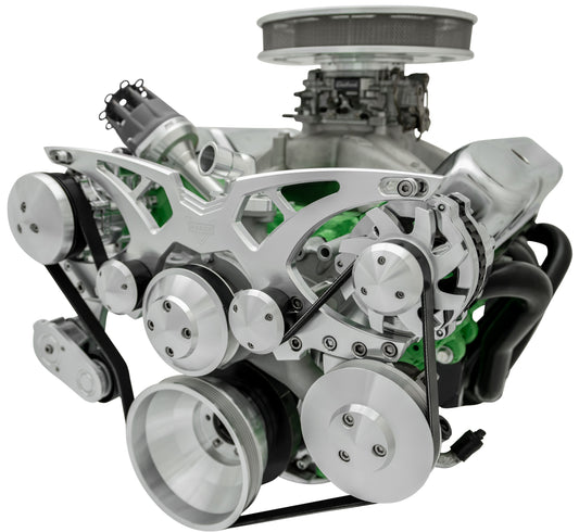 Big Block Chrysler Style Track Serpentine System - AC & PS - Chrome