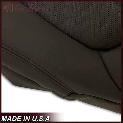 2007-2012 GMC Acadia Denali Driver or Passenger Bottom Perforated Seat Cover in Black: Choose Leather or Vinyl