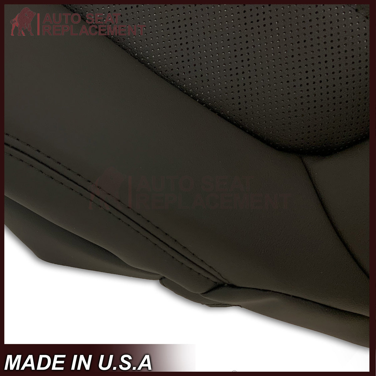 2008-2012 Buick Enclave Driver or Passenger Bottom Perforated Seat Cover in Black: Choose Leather or Vinyl