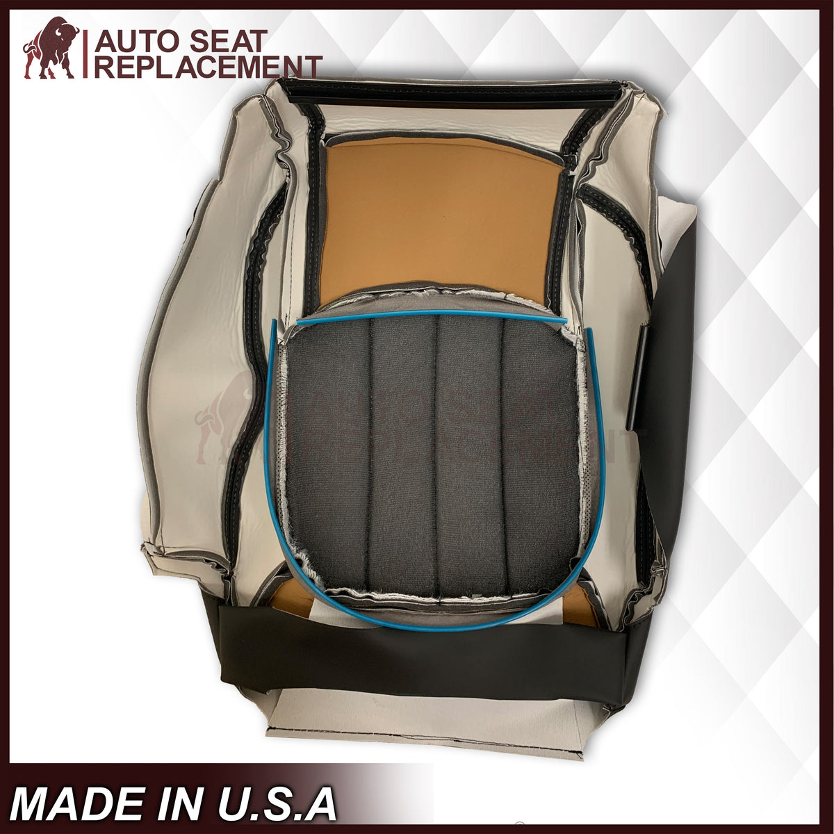 2009-2012 Chevrolet Traverse LTZ Driver or Passenger Bottom Perforated Seat Cover in Black: Choose Leather or Vinyl