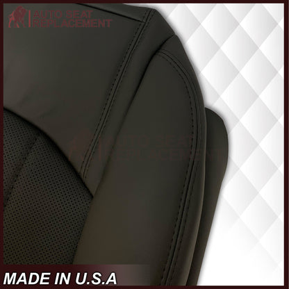 2009-2012 Chevrolet Traverse LTZ Driver or Passenger Bottom Perforated Seat Cover in Black: Choose Leather or Vinyl