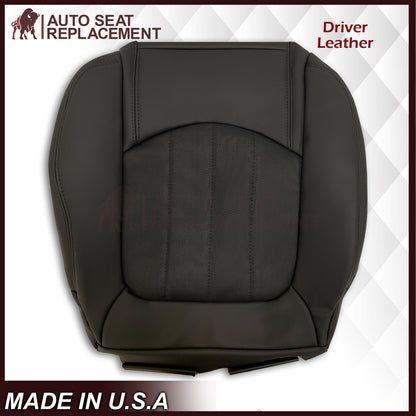 2007-2012 GMC Acadia Denali Driver or Passenger Bottom Perforated Seat Cover in Black: Choose Leather or Vinyl