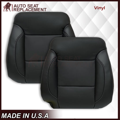 2014 - 2019 Chevy Silverado Tahoe Suburban & GMC Yukon Perforated Leather Seat Cover Replacement in Black (Perforated Jet Black)