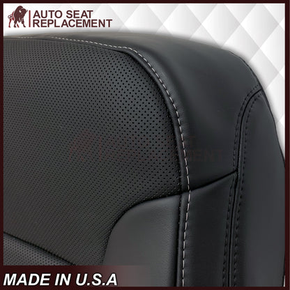 2014 - 2019 Chevy Silverado Tahoe Suburban & GMC Yukon Perforated Leather Seat Cover Replacement in Black (Perforated Jet Black)