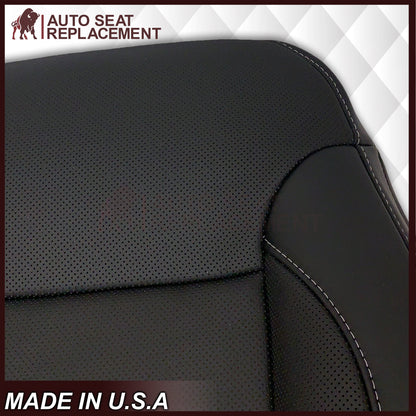 2014 - 2019 Chevy Silverado Tahoe Suburban & GMC Yukon Perforated Leather Seat Cover Replacement in Black (Perforated Jet Black)