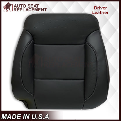 2014 - 2019 Chevy Silverado Tahoe Suburban & GMC Yukon Perforated Leather Seat Cover Replacement in Black (Perforated Jet Black)
