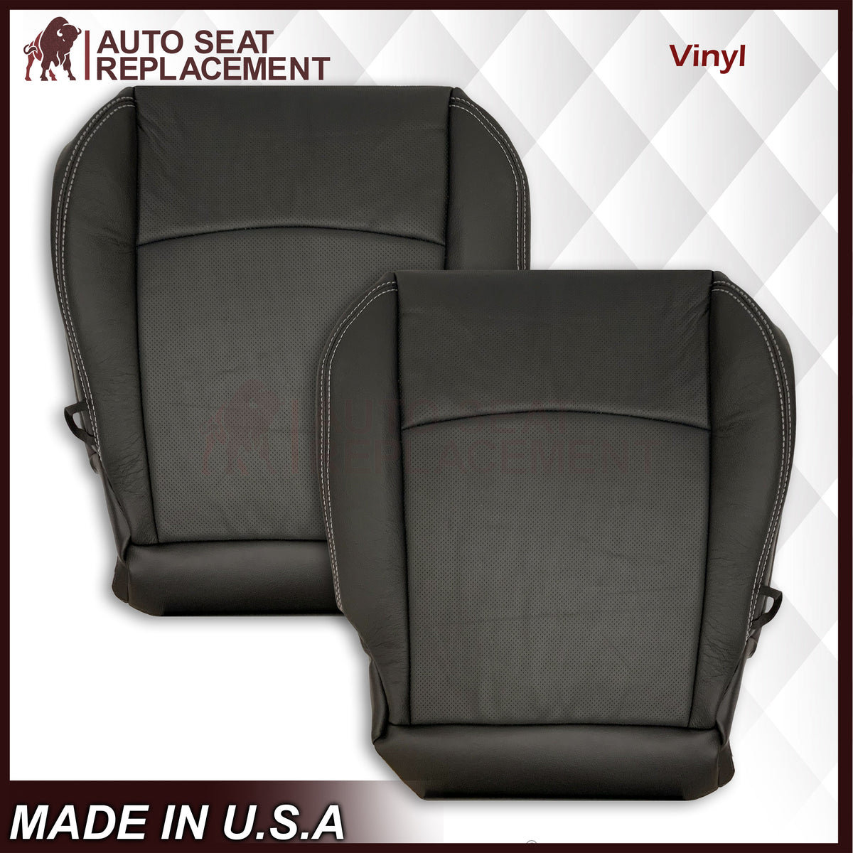 2009 - 2012 Dodge Ram 1500 2500 3500 Laramie Bottom Or Top Replacement Seat Cover in Dark Slate (Dark Gray) With Perforated Inserts