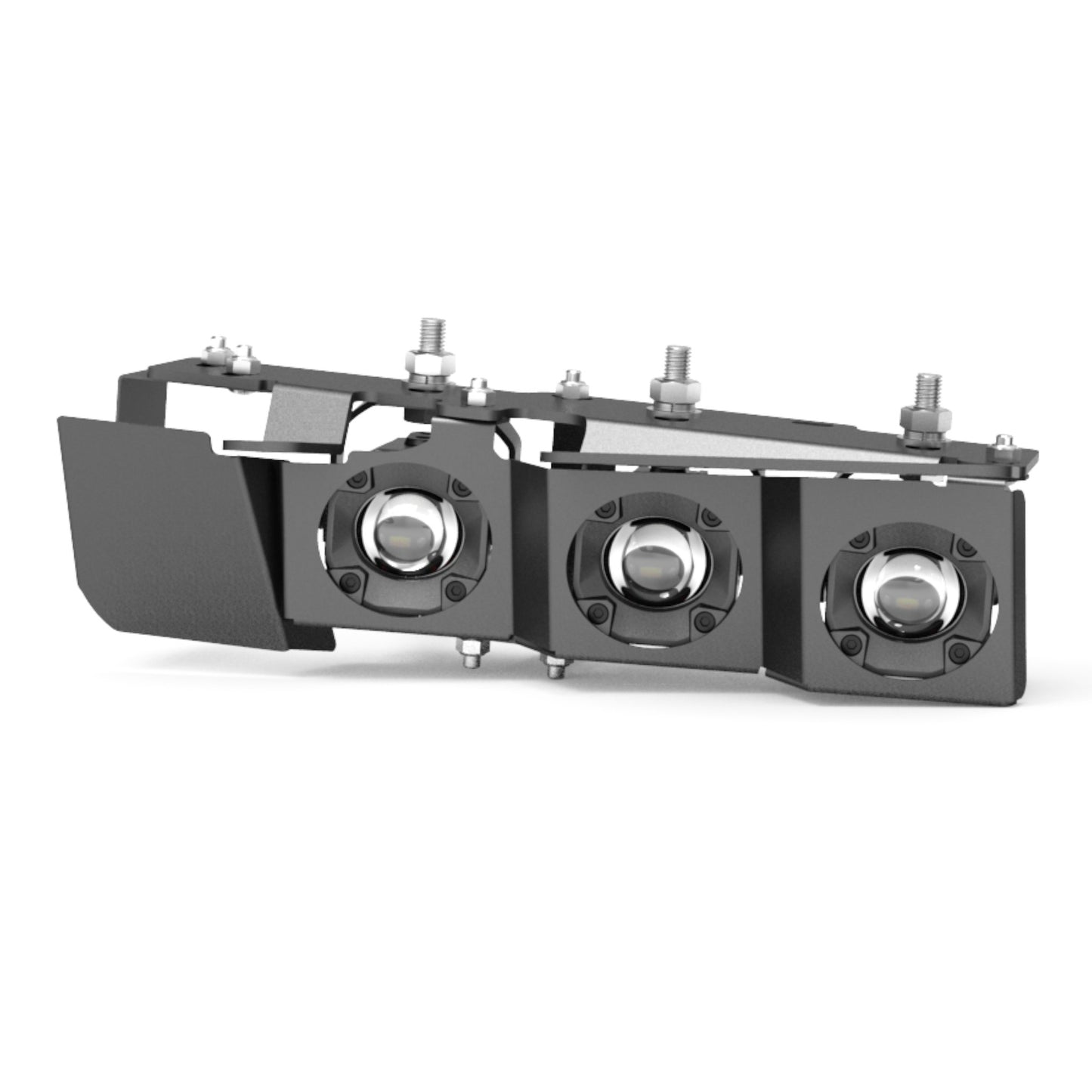 Tiny Monster 411B1 Concept Pod Mini Bronco Steel Bumper Triple Fog Light Kit
