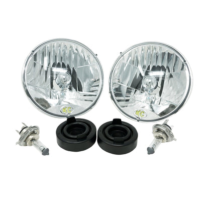 KC Hilites 7 In Headlight - H4 Halogen - 2-Lights - 55W / 60W DOT Headlight - Universal / Fits 97-06 Jeep TJ