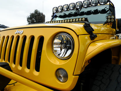 KC Hilites 7 In Gravity LED - Single Headlight - SAE/ECE - 40W Driving Beam - For 07-18 Jeep JK
