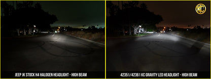 KC Hilites 7 In Gravity LED - Single Headlight - SAE/ECE - 40W Driving Beam - For 97-06 Jeep TJ