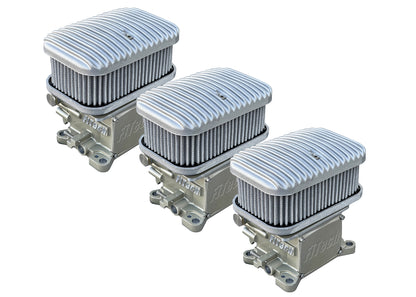 FiTech - 3x2 D Shaped Air Filter Assembly Cast Finned Top With Hardware