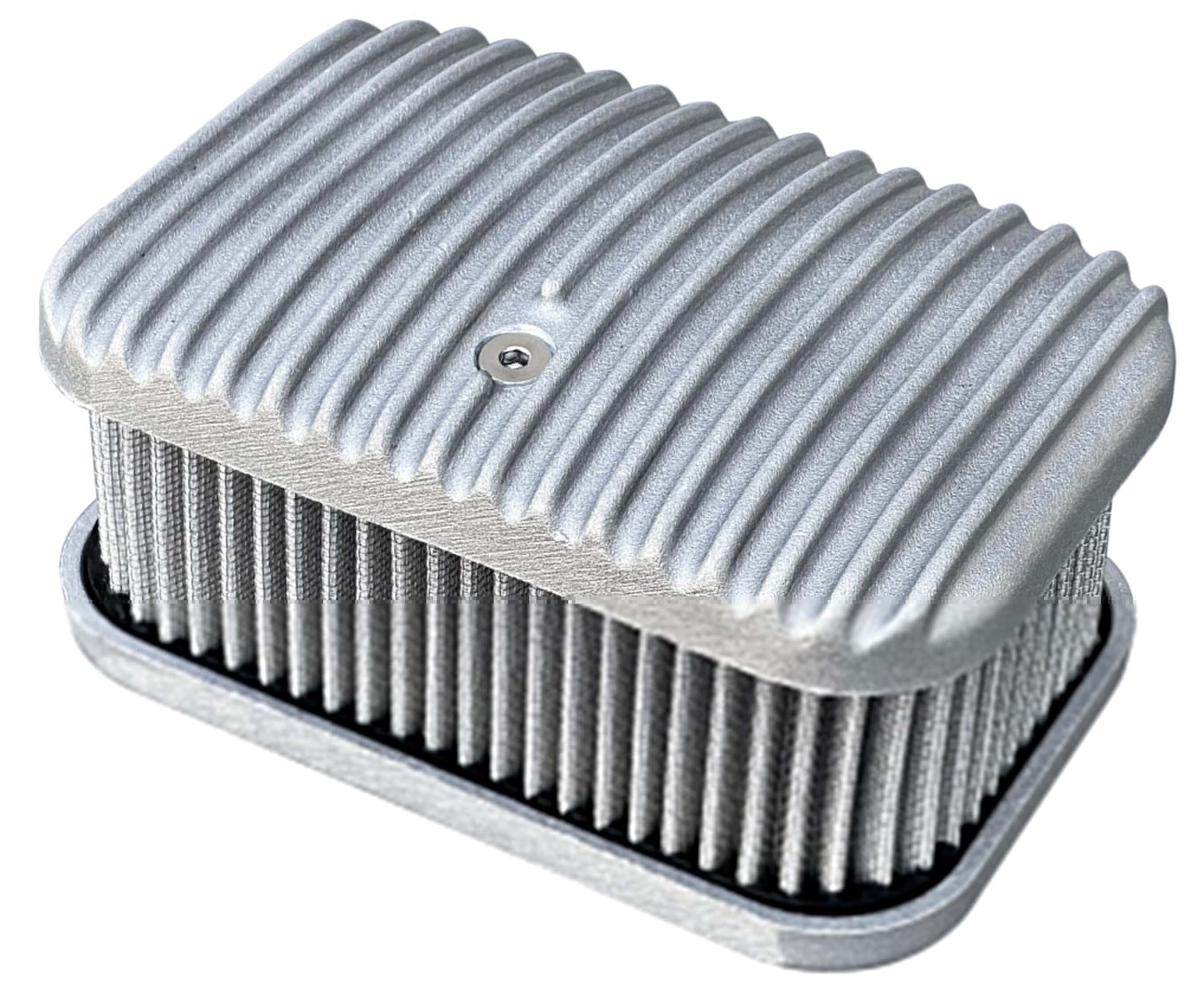 FiTech - 3x2 D Shaped Air Filter Assembly Cast Finned Top With Hardware