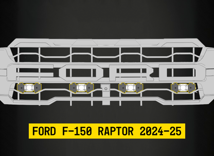 Tiny Monster 42FA4B Tiny Monster Grille Bottom Kit For Ford F-150 Raptor 2024-25 (4 Pod Lights Harness Bracket)