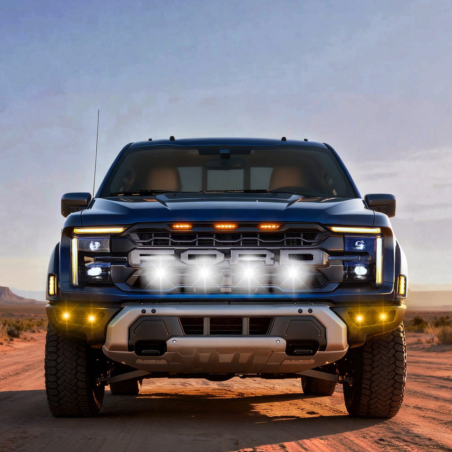 Tiny Monster 42FA4B Tiny Monster Grille Bottom Kit For Ford F-150 Raptor 2024-25 (4 Pod Lights Harness Bracket)
