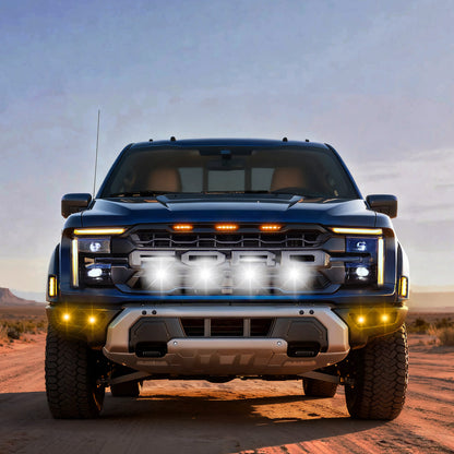 Tiny Monster 42FA4B Tiny Monster Grille Bottom Kit For Ford F-150 Raptor 2024-25 (4 Pod Lights Harness Bracket)
