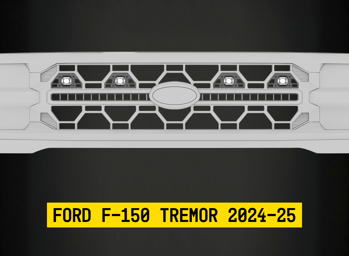 Tiny Monster 42FB4 Tiny Monster Grille Kit For Ford F-150 Tremor 2024-25 (4 Pod Lights Harness Bracket)