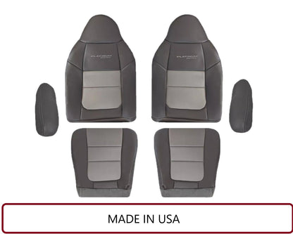 2001 Ford F250 Platinum Edition New Vinyl Replacement Seat Cover in 2-Tone Gray