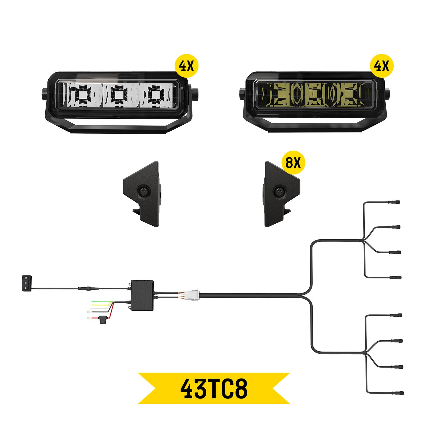 Tiny Monster 43TC8 Tiny Monster Grille Kit For Toyota Tacoma TRD Sport 2020-23 (8 Pods Harness Brackets)