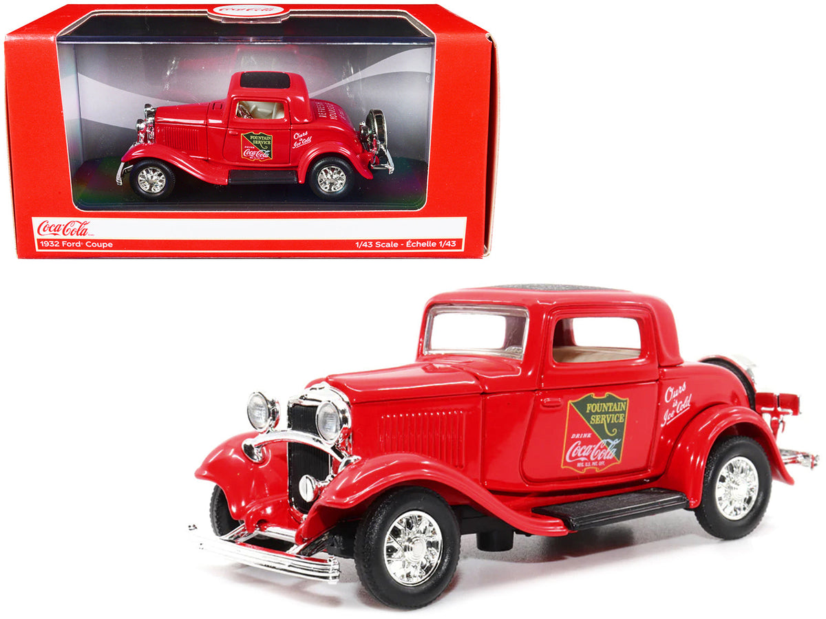 1932 Ford Coupe "Coca-Cola" Red with Black Top 1/43 Diecast Model Car by Motor City Classics  free shipping USA