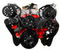 Small Block Chevy Evolution Serpentine System W/ PS And ALT. Black Powder.