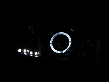 Anzo 1994-2001 Dodge Ram Projector Headlights w/ Halo Black