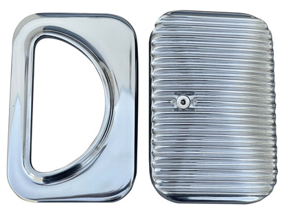 FiTech - 3x2 D Shaped Air Filter Assembly Polished Finned Top With Hardware