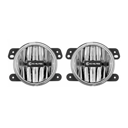 KC Hilites 4 In Gravity LED G4 - 2-Light System - SAE/ECE - 10W Fog Beam - For 10-18 Jeep JK