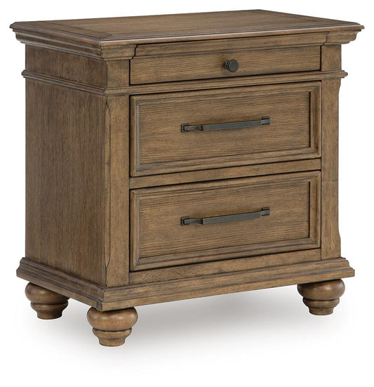 Karallin - Three Drawer Night Stand - Medium Brown