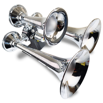 Kleinn Air Horns - 501 - Chrome Triple Train Horn
