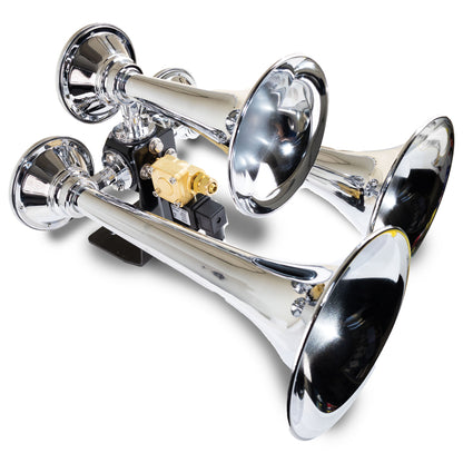Kleinn Air Horns - 502 - Chrome Triple Train Horn