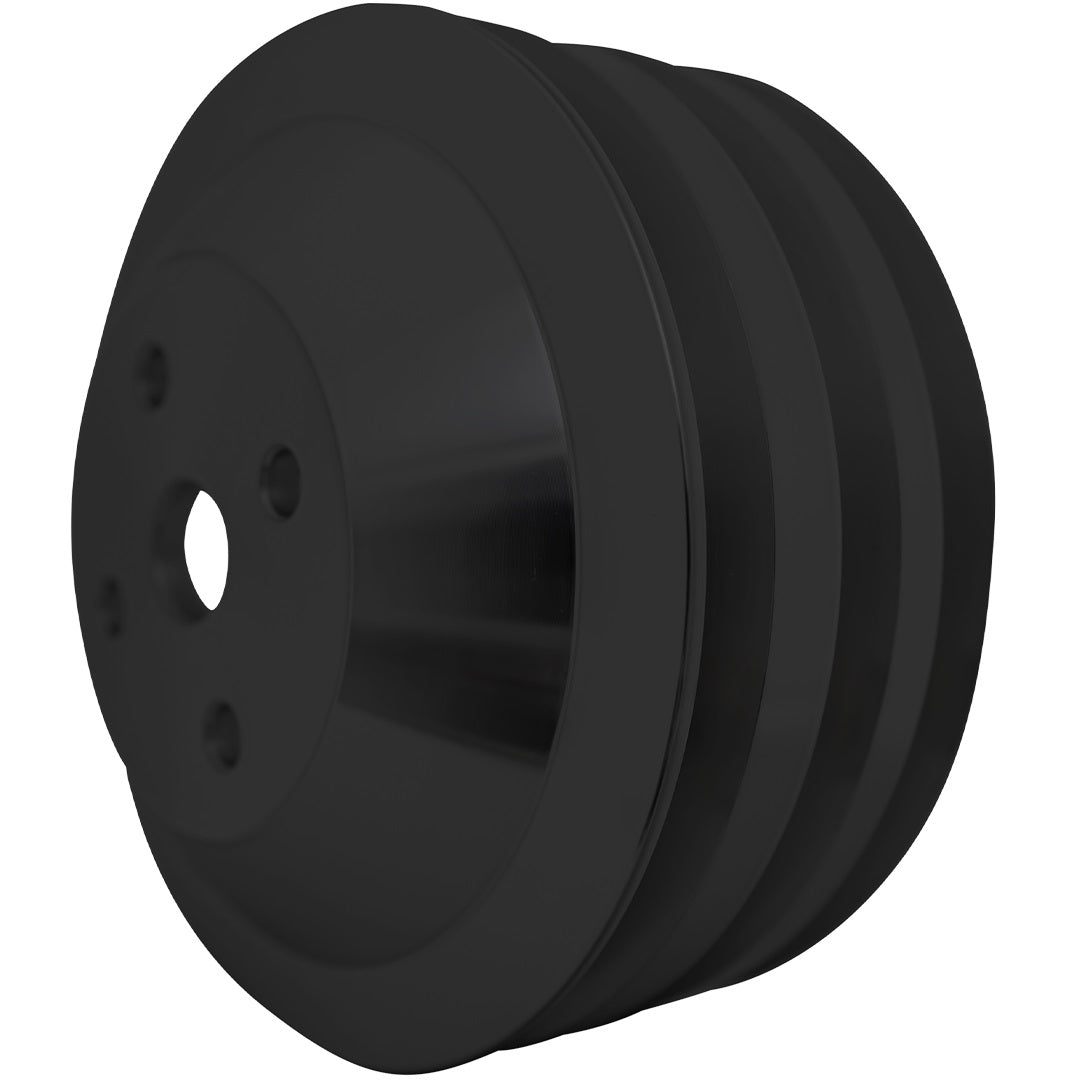Small Block Chevy Corvette Water Pump Pulley - V-Belt - '71-82 - Black