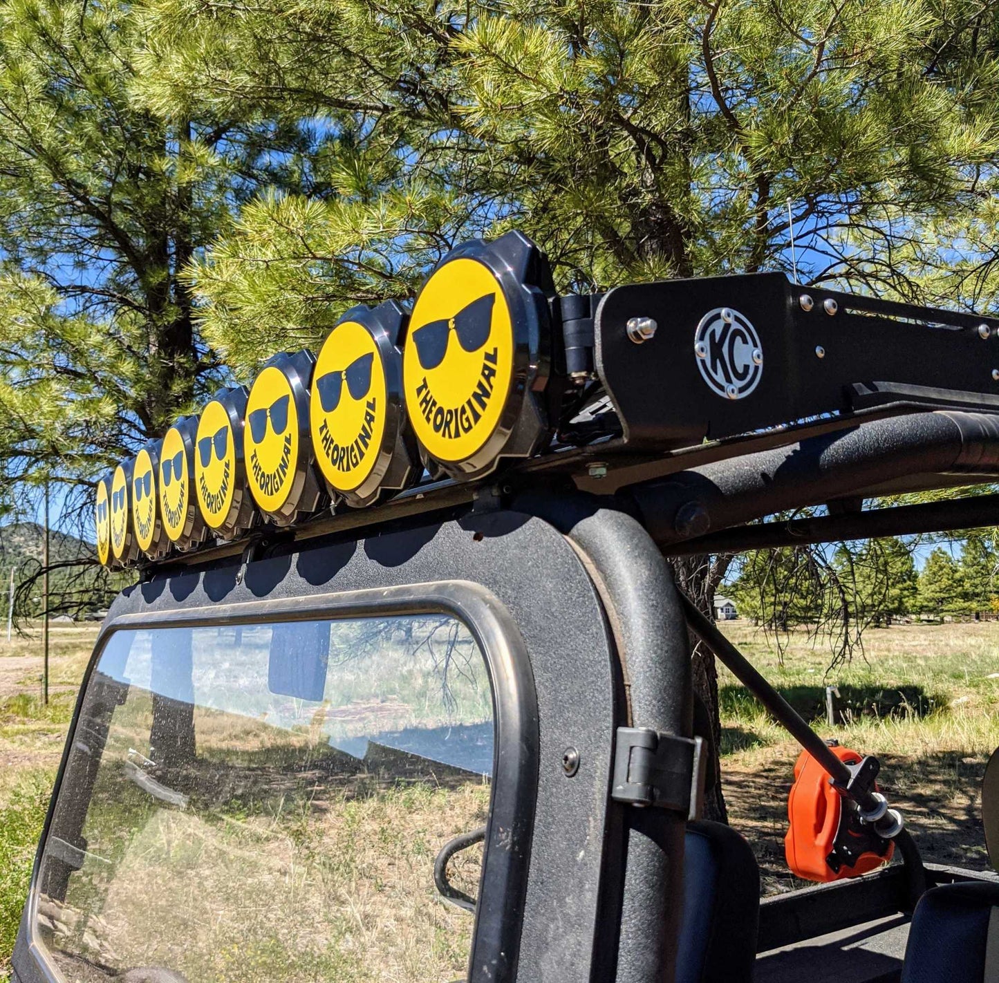 KC Hilites 6 In Pro6 Gravity Light Cover - 50th Anniversary Smiley Face- Yellow / Black KC Logo