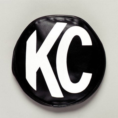 KC Hilites 5 In Light Cover - Round - Soft Vinyl - Pair - Black / White KC Logo