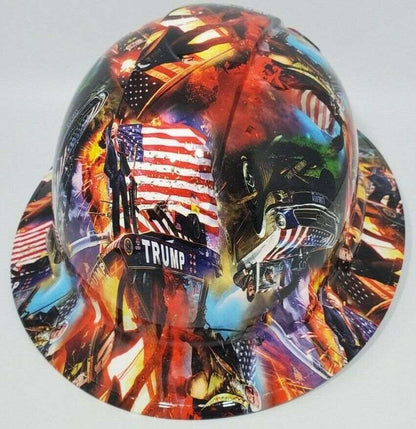 Full Brim Hard Hat Hydro Dipped TRUMP